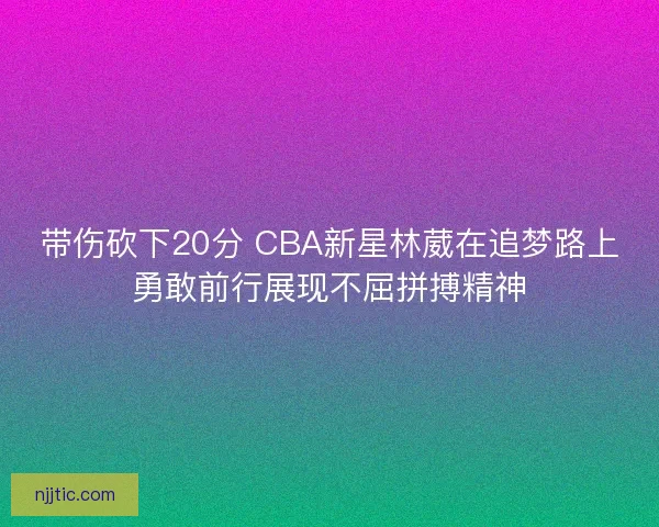 带伤砍下20分 CBA新星林葳在追梦路上勇敢前行展现不屈拼搏精神